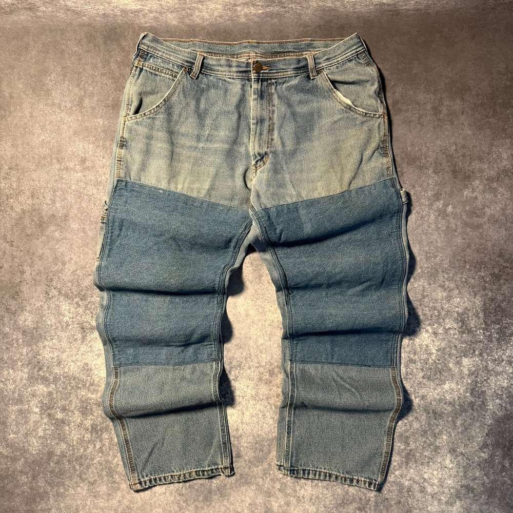 Vintage Key Mens Blue Double Knee Carpenter Jeans 38x34 Workwear Denim